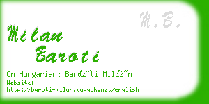 milan baroti business card